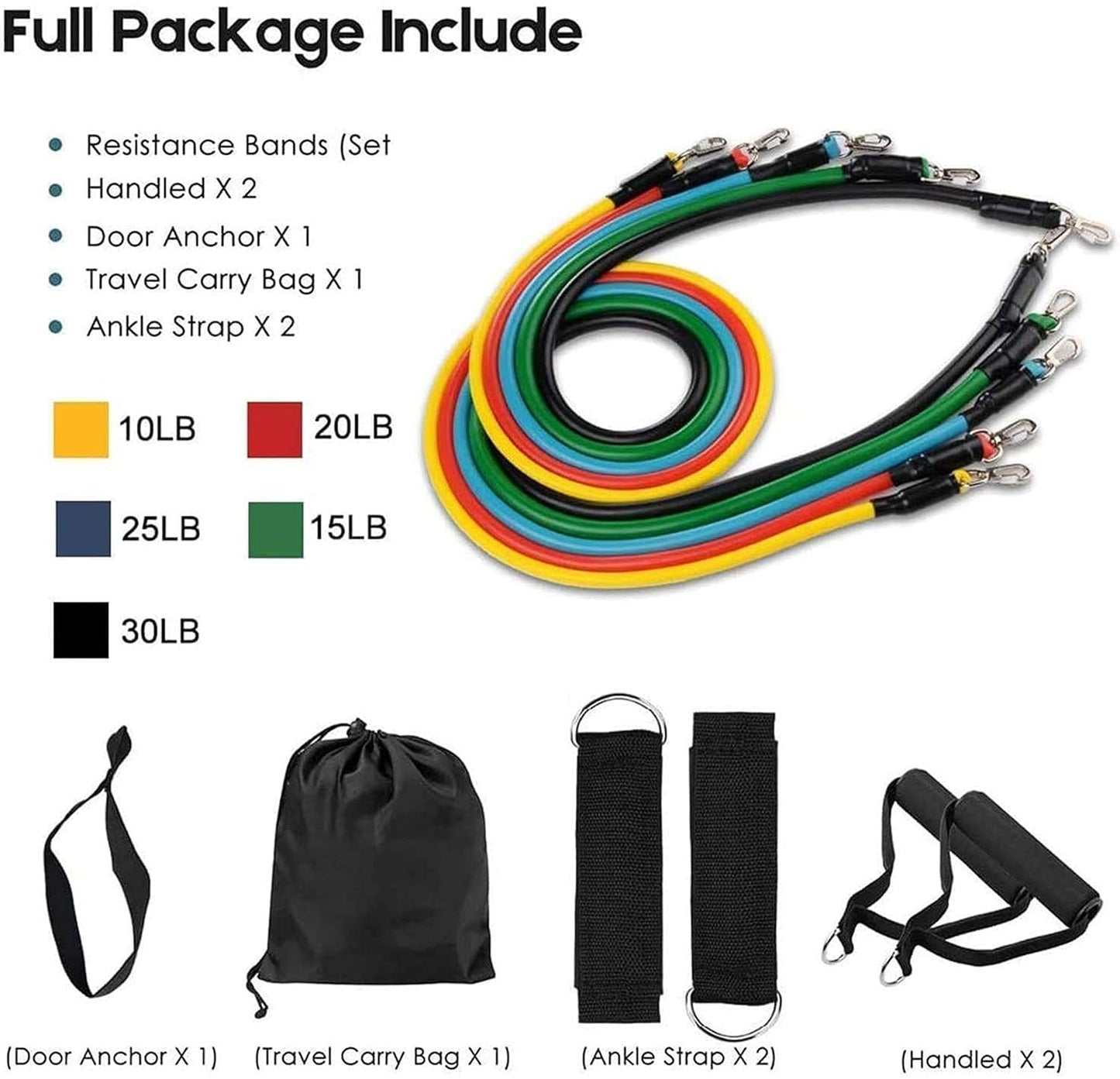 11 Piece Gym Power Resistance Band
